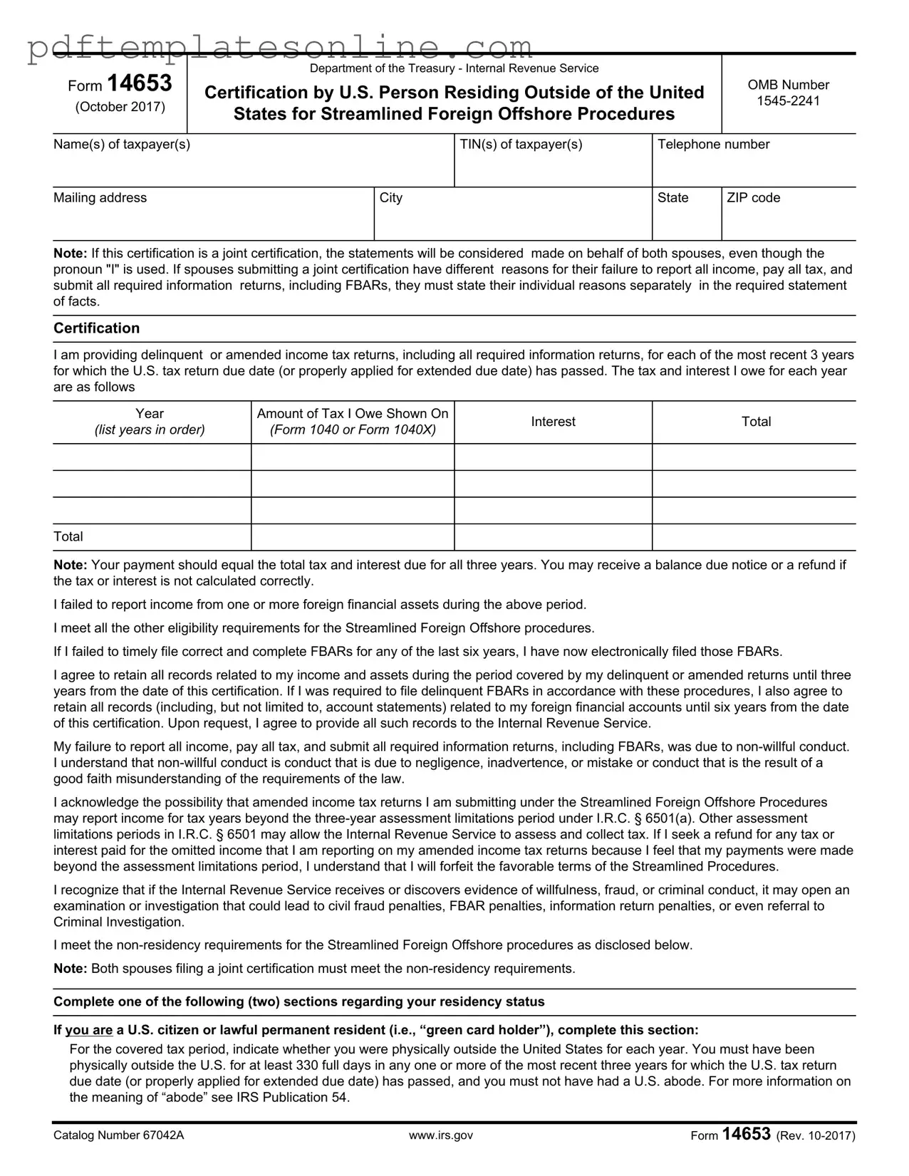 Blank 14653 Form