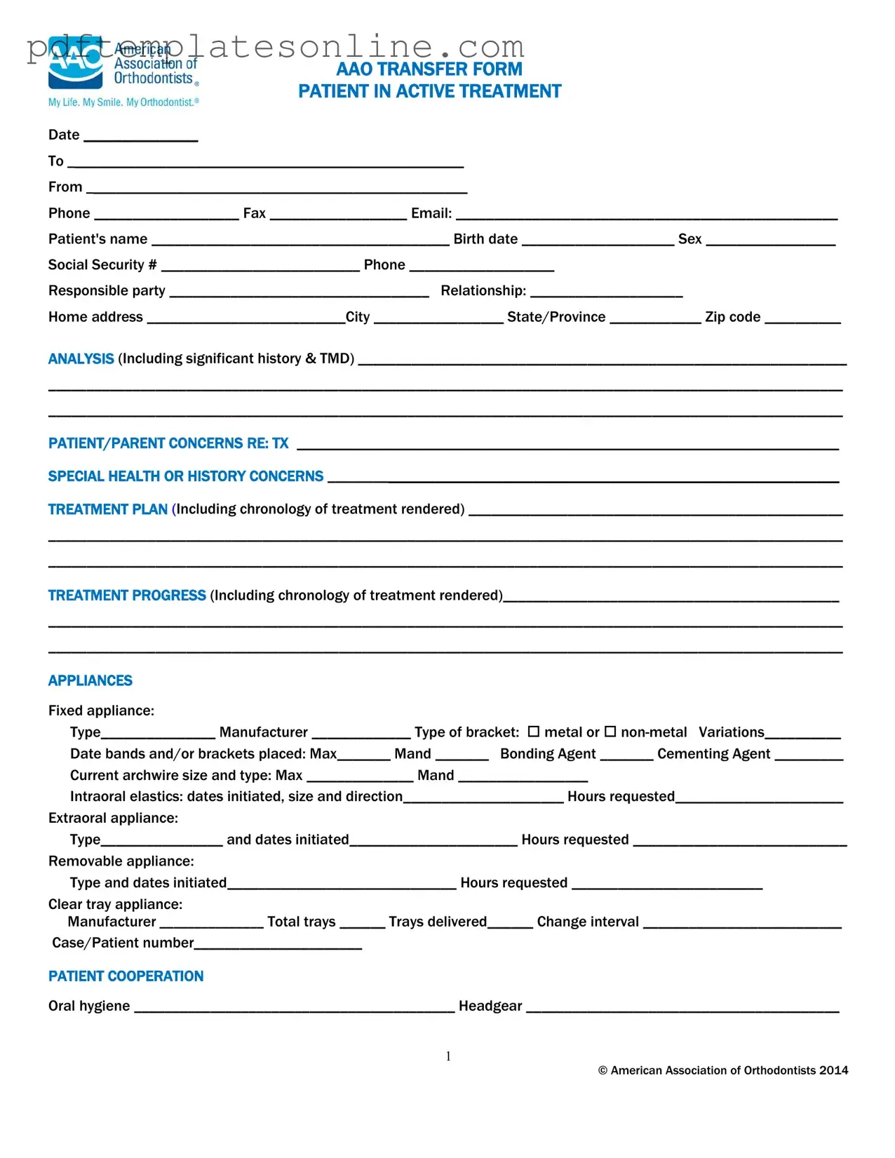 Blank Aao Transfer Form