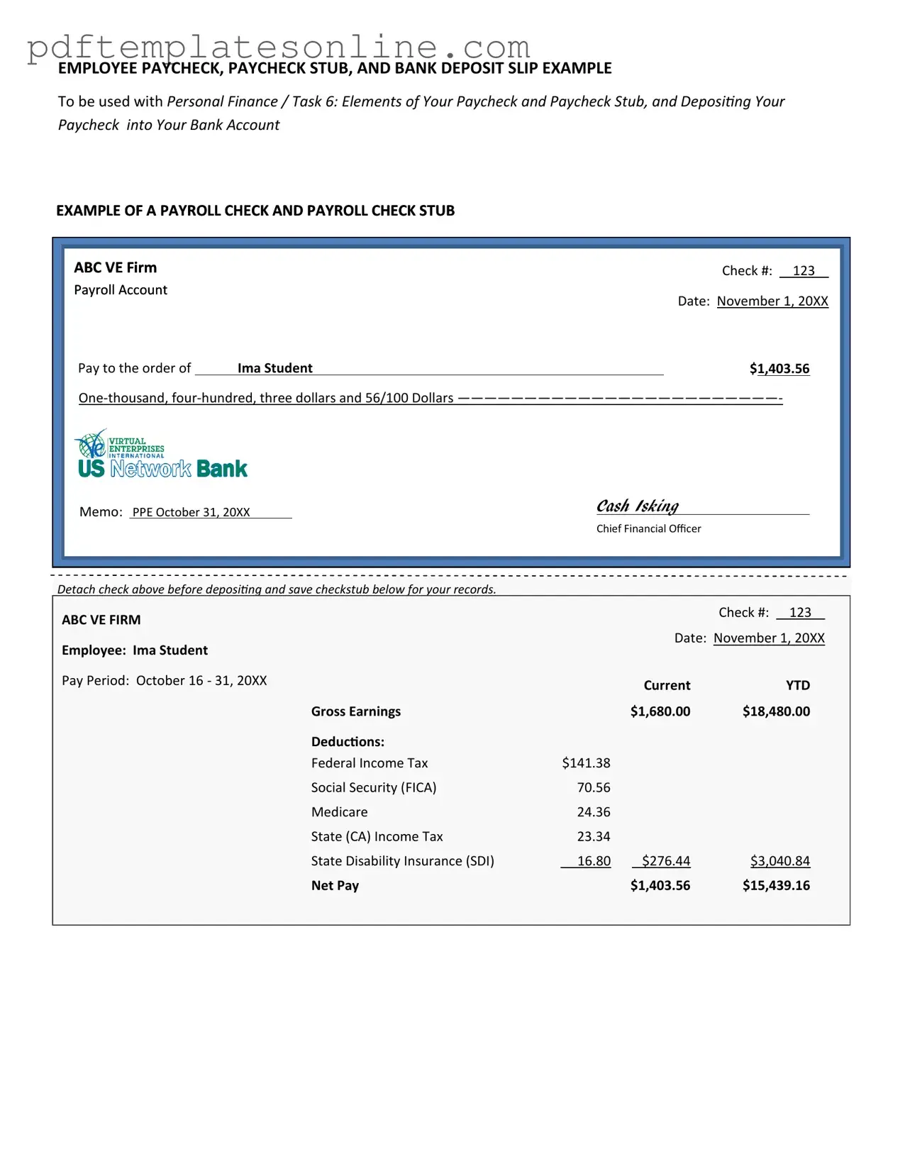 Blank Payroll Check Form