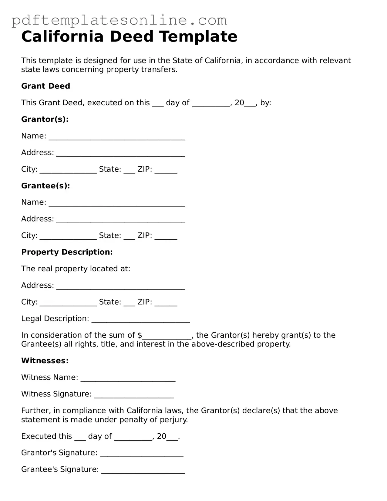 Official California Deed Document