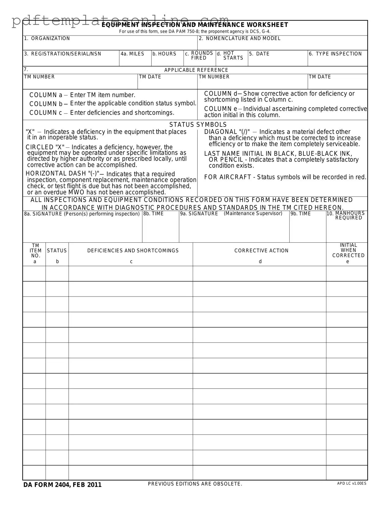 Blank Da 5988 E Form