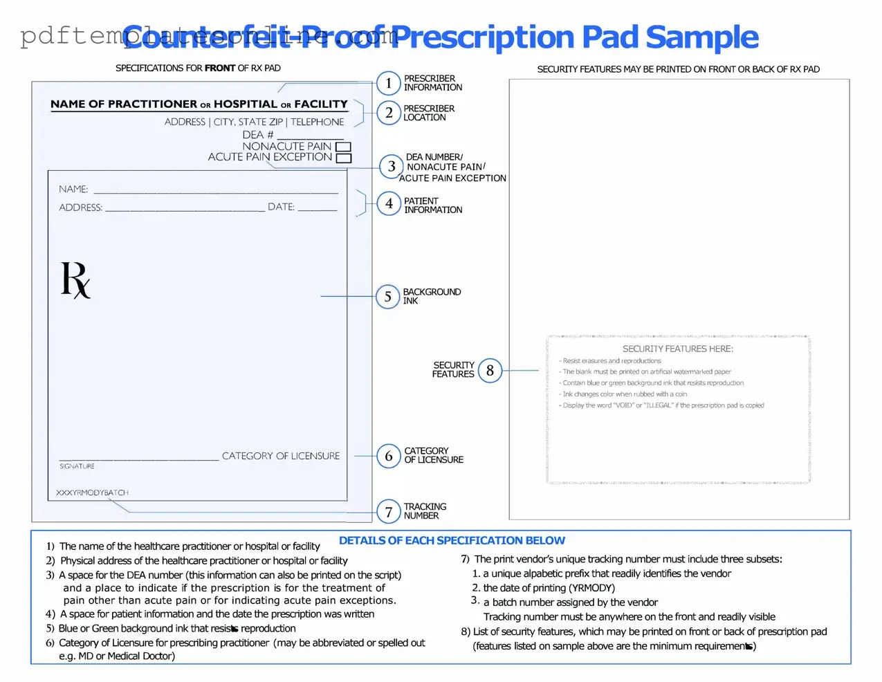 Blank Prescription Pad Form