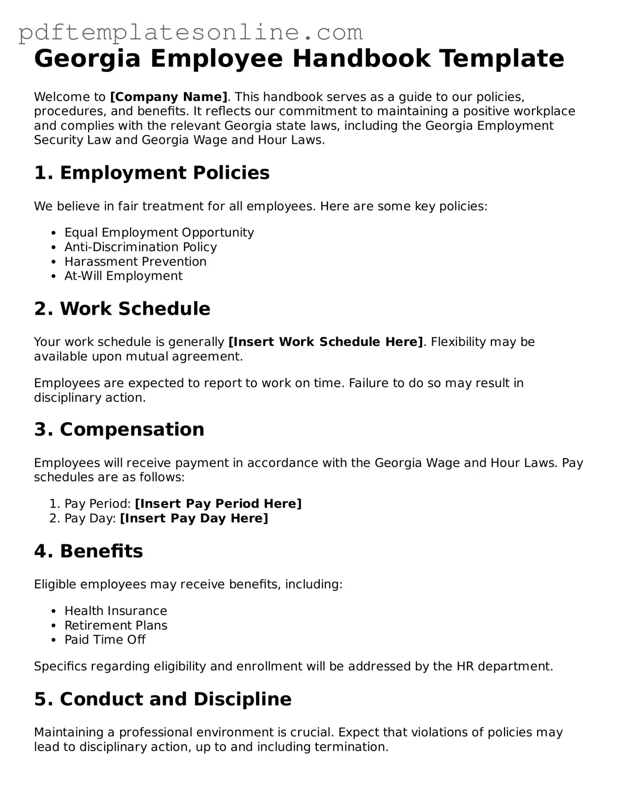 Official Georgia Employee Handbook Document
