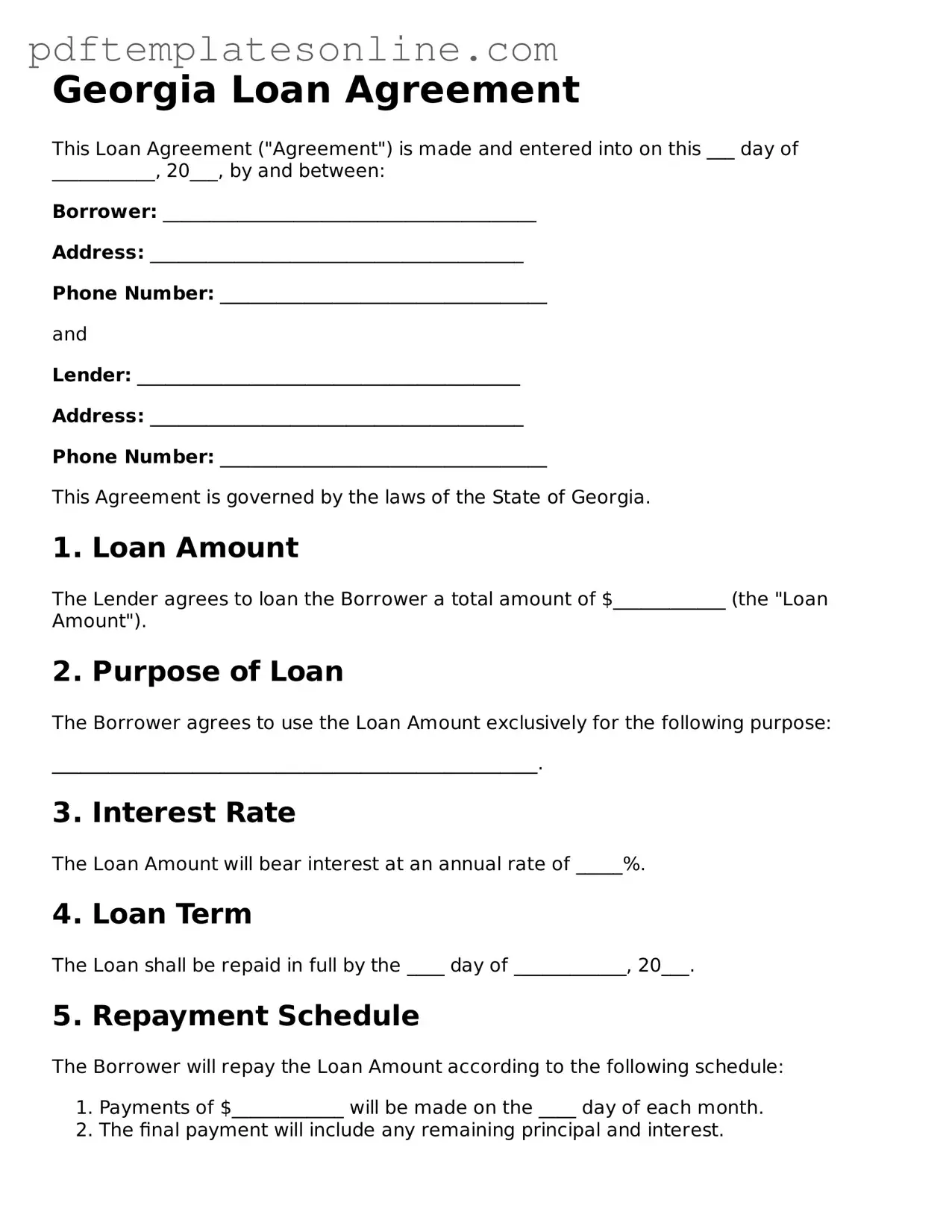 Official Georgia Loan Agreement Document