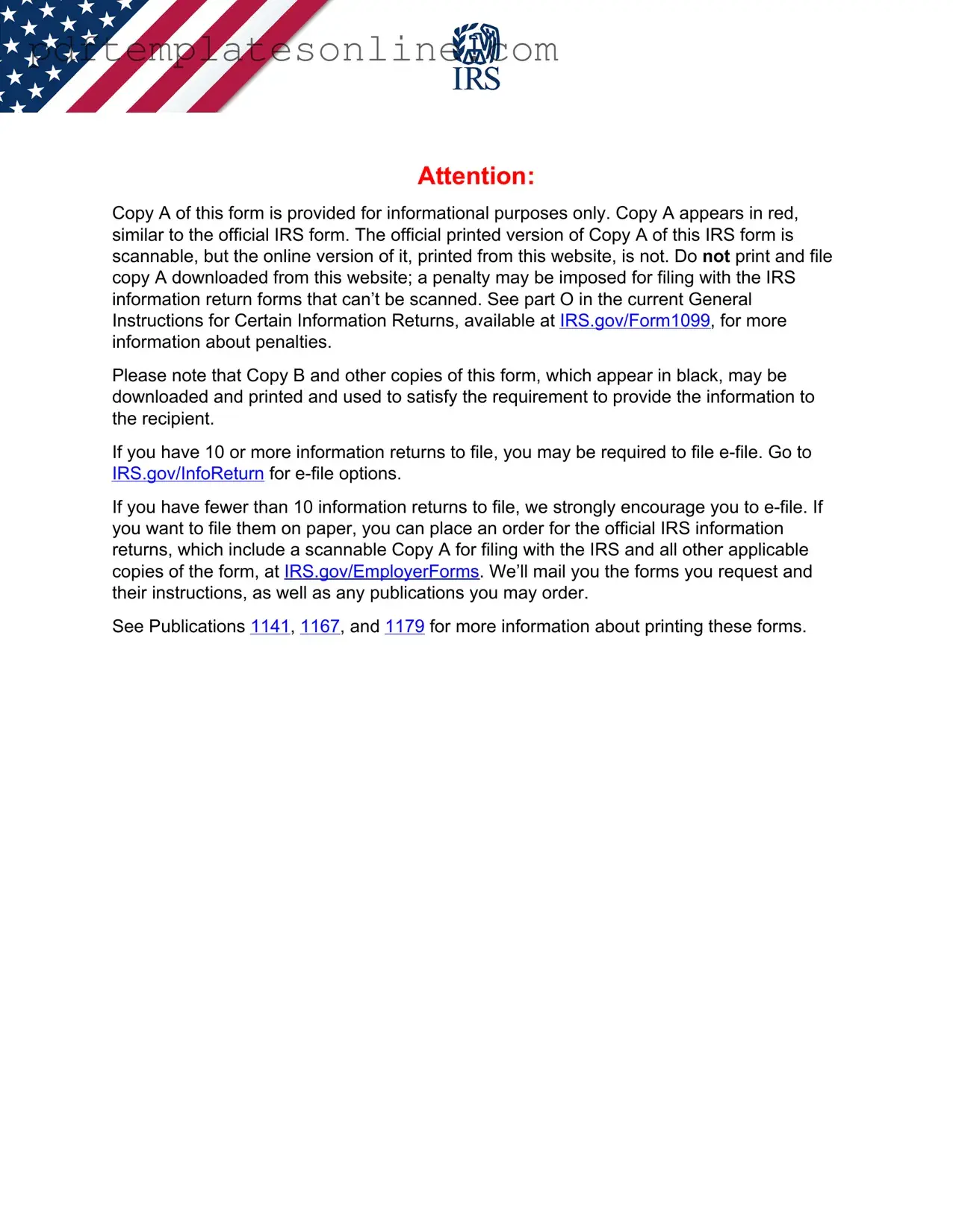 Blank IRS 1099-MISC Form