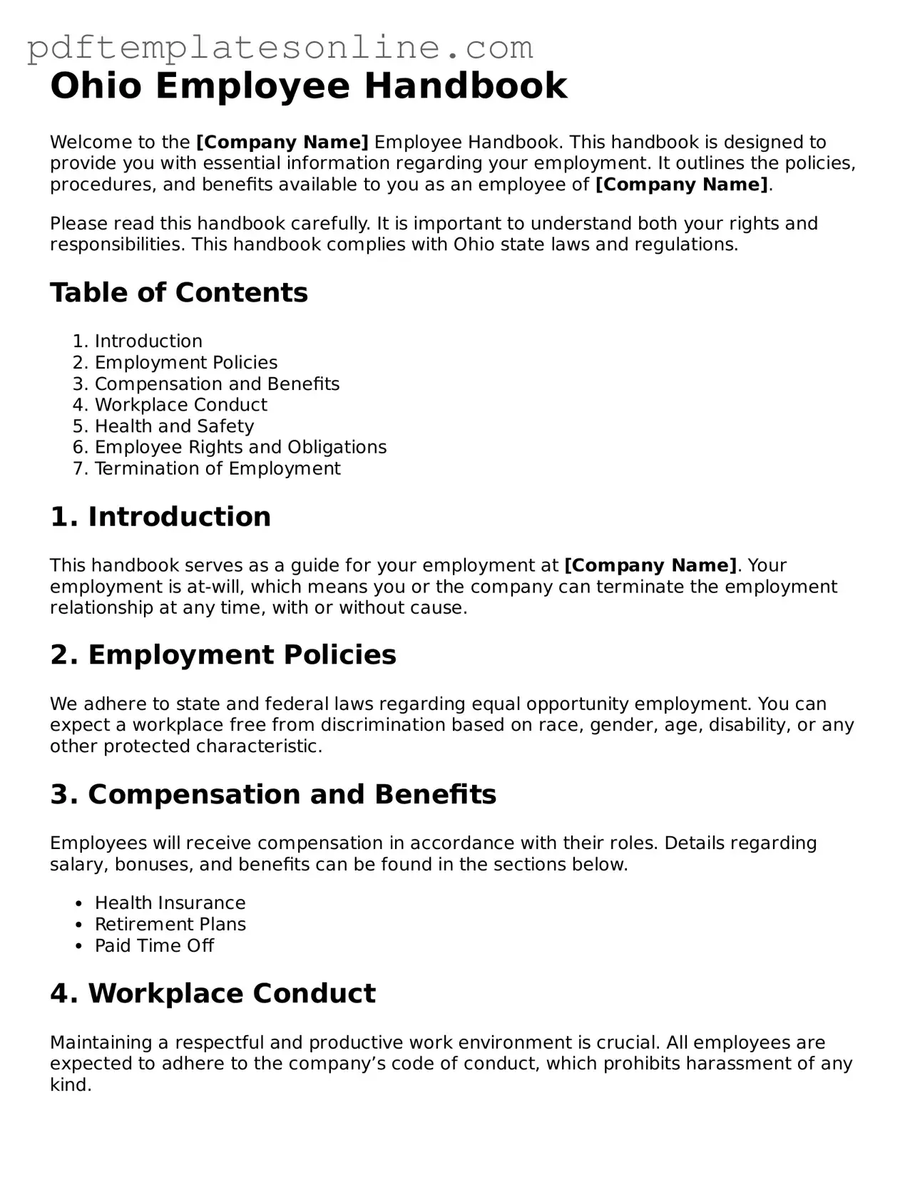 Official Ohio Employee Handbook Document