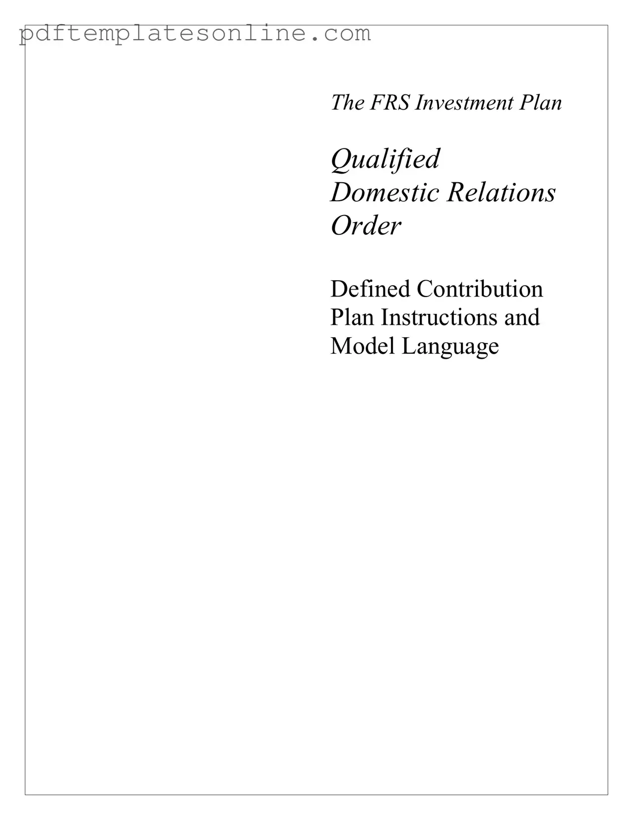 Blank Qdro Form