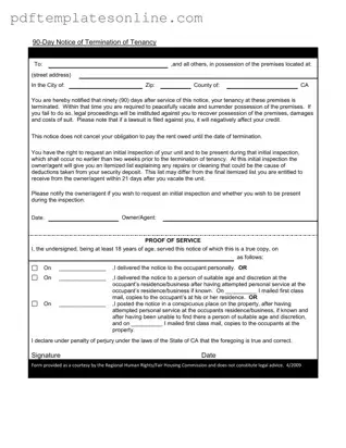Blank 90 Day Notice To Move Out Form