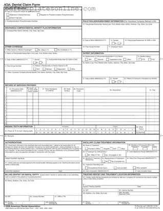 Blank Ada Dental Claim Form