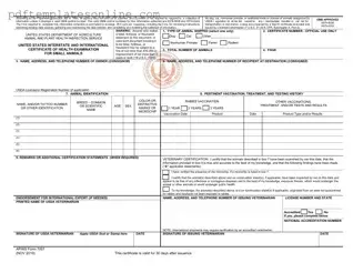 Blank Aphis 7001 Form