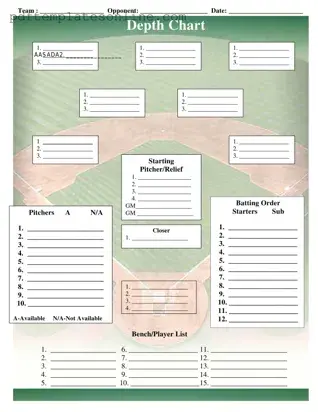 Blank Baseball Field Lineup Form