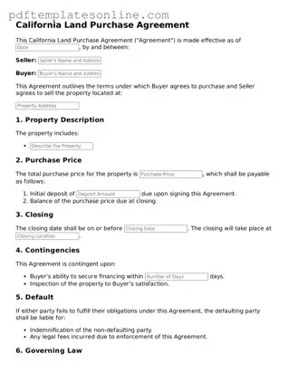 Official California Land Purchase Agreement Document