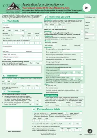 Blank D1 Dvla Form