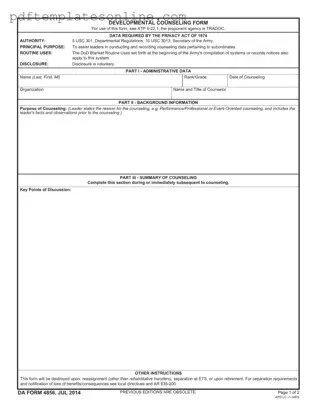 Blank DA 4856 Form
