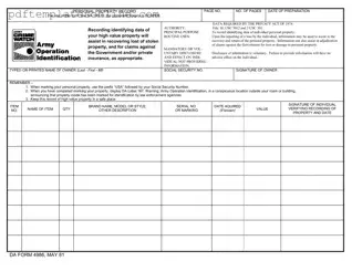 Blank Da 4986 Form
