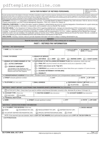 Blank DD 2656 Form