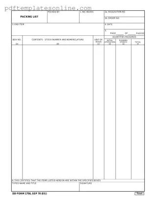 Blank Dd 1750 Form