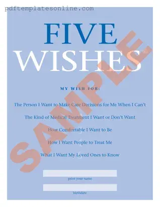 Blank 5 Wishes Document Form