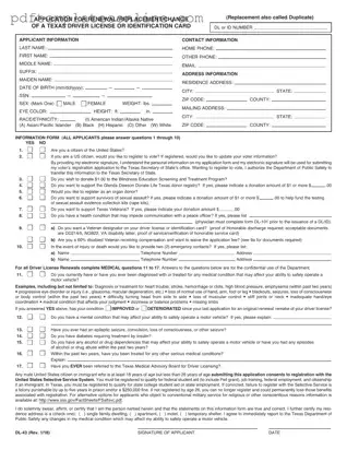 Blank DL-43 Form