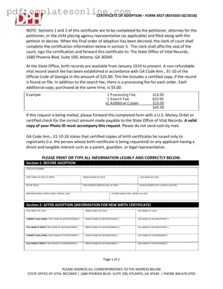 Blank Georgia Adult Adoption Petition Form