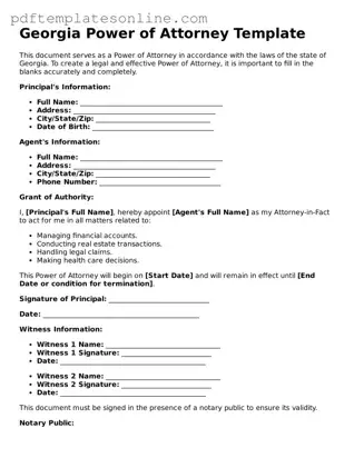 Official Georgia Power of Attorney Document