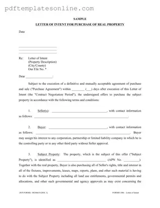 Blank Letter To Purchase Land Form