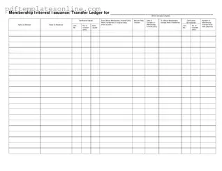 Blank Membership Ledger Form