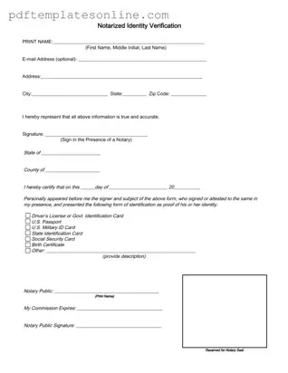 Blank Notarized Identity Verification Form