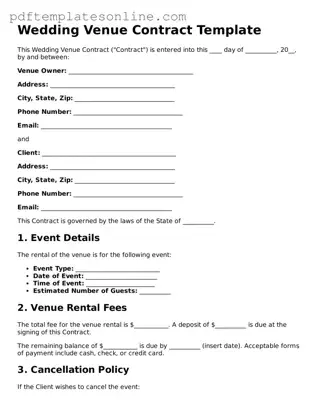 Fillable Wedding Venue Contract Document