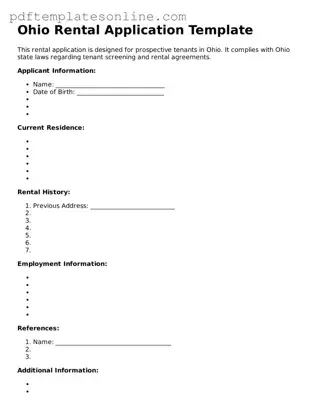 Official Ohio Rental Application Document