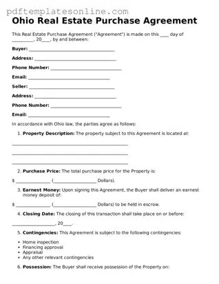 Official Ohio Real Estate Purchase Agreement Document