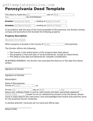 Official Pennsylvania Deed Document