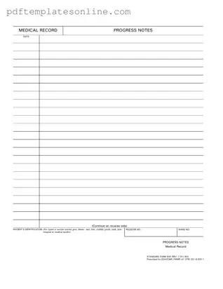 Blank Progress Notes Form