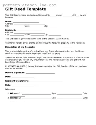 Fillable Gift Deed Document