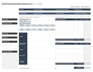 Blank Roofing Estimate Form
