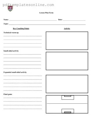 Blank Soccer Training Session Plan Form