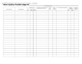 Blank Stock Transfer Ledger Form