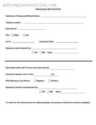 Blank Tb Test Form