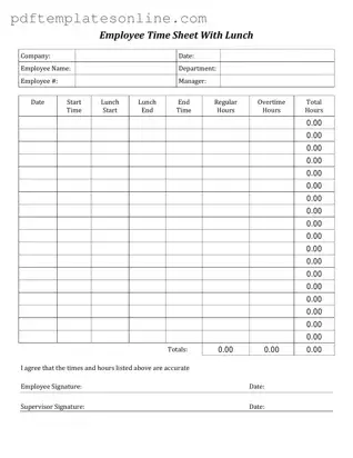Blank Time Card Form