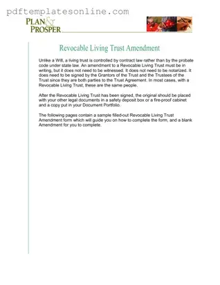 Blank Trust Amendment Form
