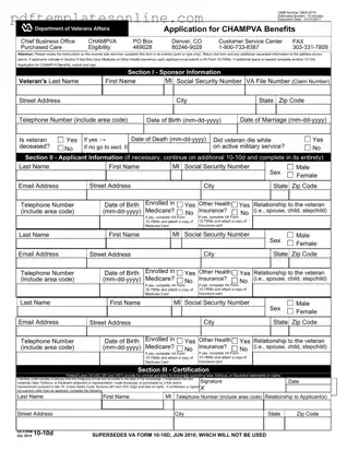 Blank Va 10 10D Form