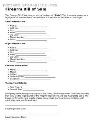 Fillable Firearm Bill of Sale Document