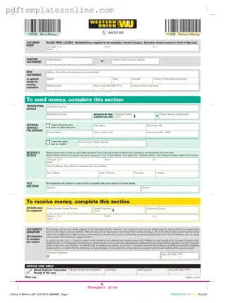 Blank Western Union Form