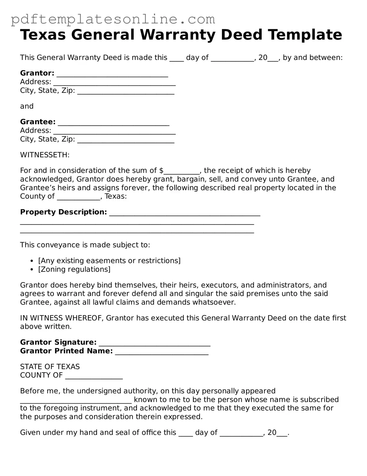 Official Texas Deed Document