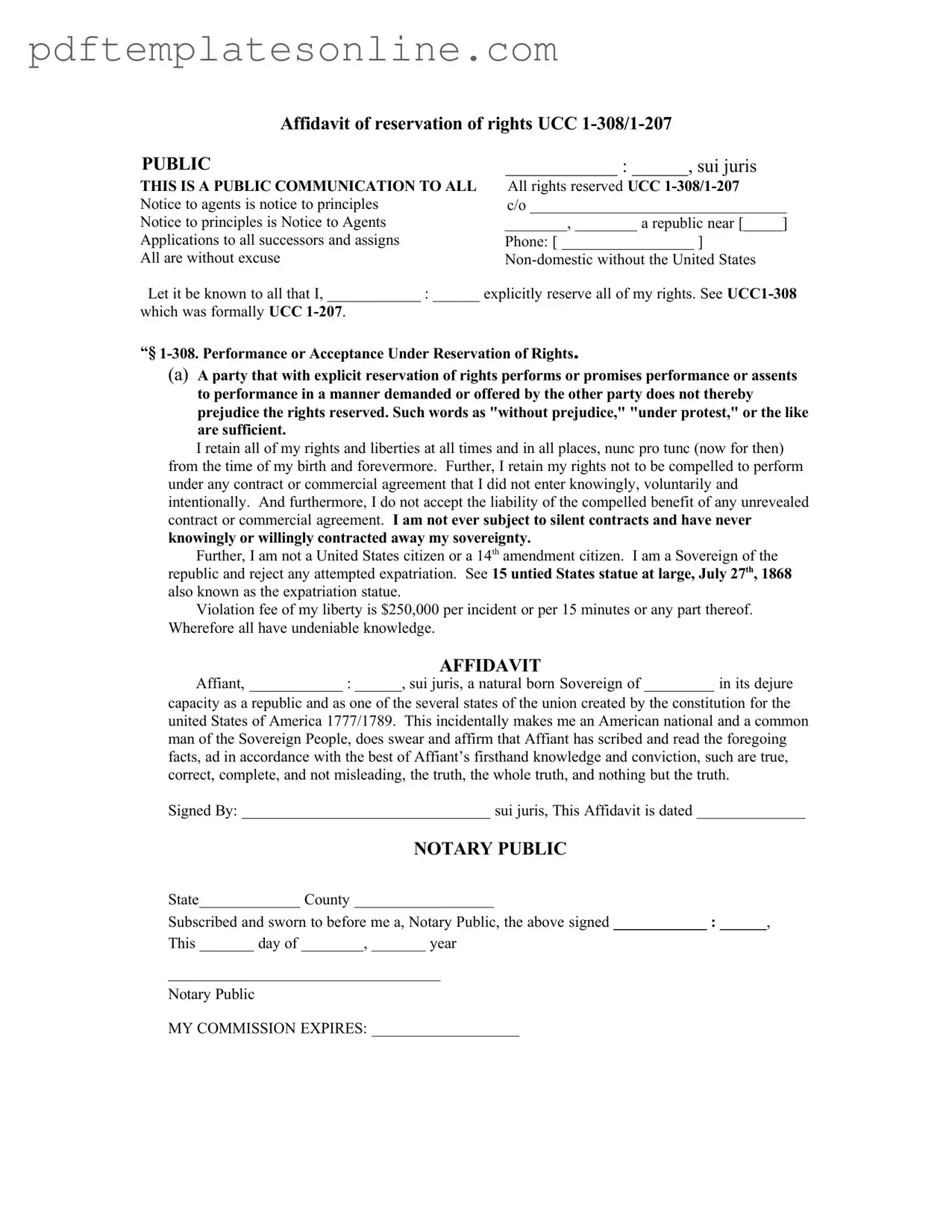 Blank Ucc 1 308 Form