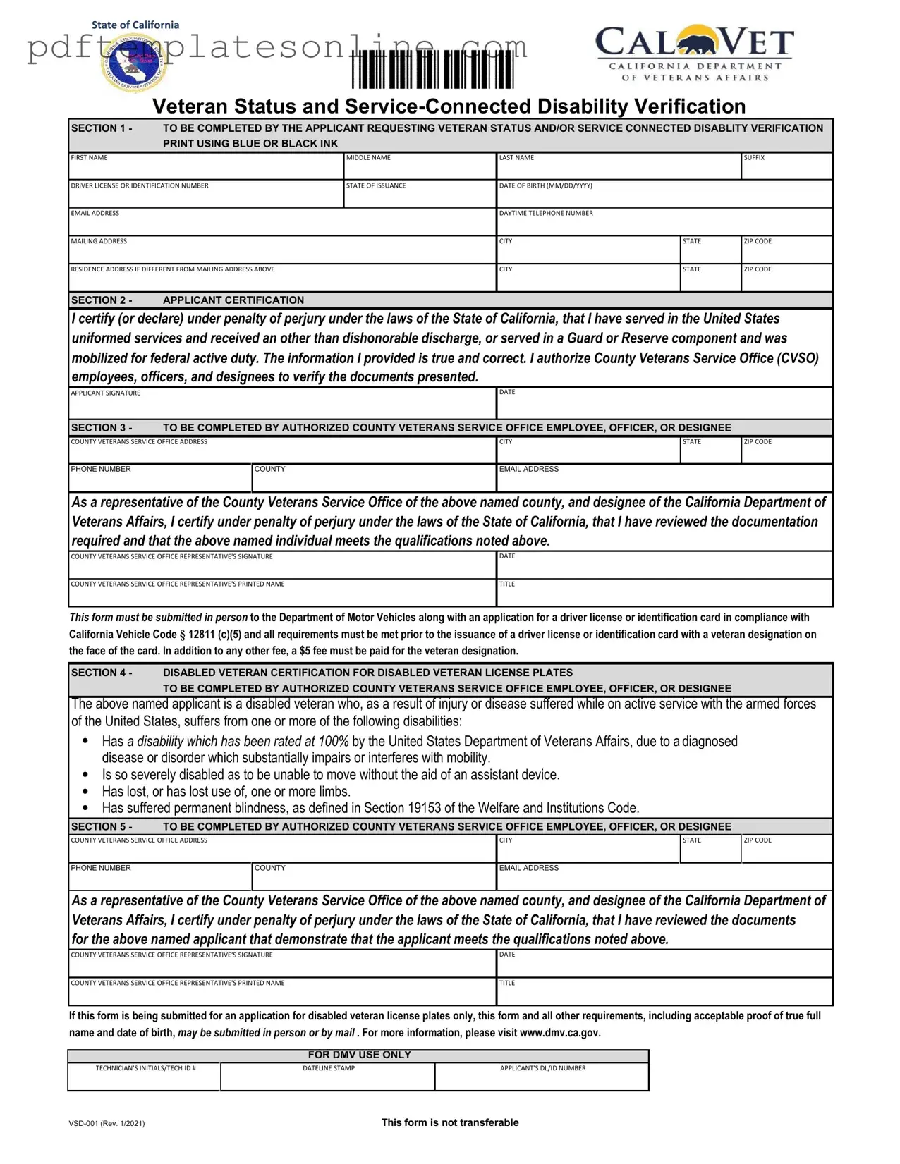 Blank Vsd 001 Form
