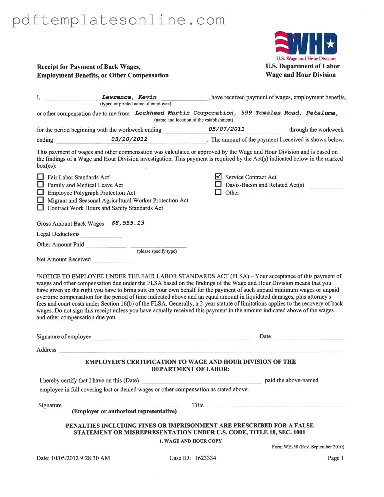 Blank Wh 58 Form